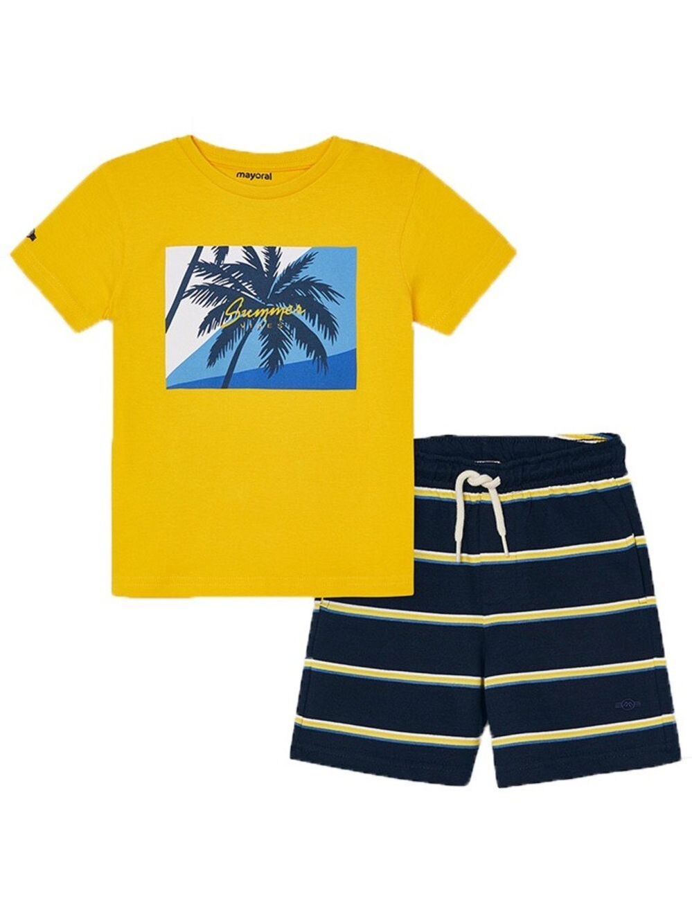 Size 3 Toddler Boys Mayoral Bright Yellow and Navy Blue Set